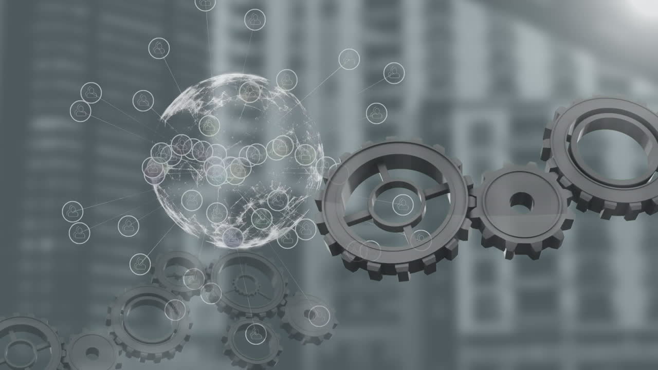 회전하는  ⁇ 과 함께 데이터 및 연결 네트워크와 함께 회전하는 지구