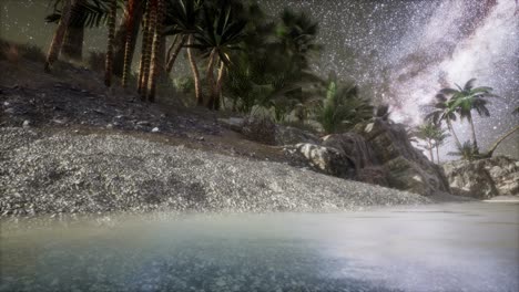 Beautiful-fantasy-tropical-beach-with-Milky-Way-star-in-night-skies