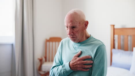 elderly man experiencing chest pain