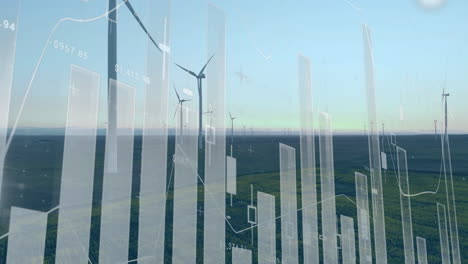 animation of data processing over wind turbines