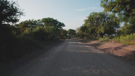 landscape of the farms and road in chemka village