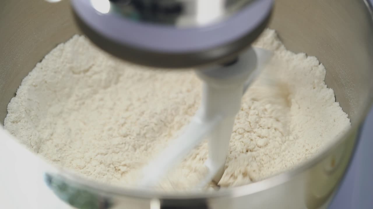 Mixing dough using a kitchen machine fast