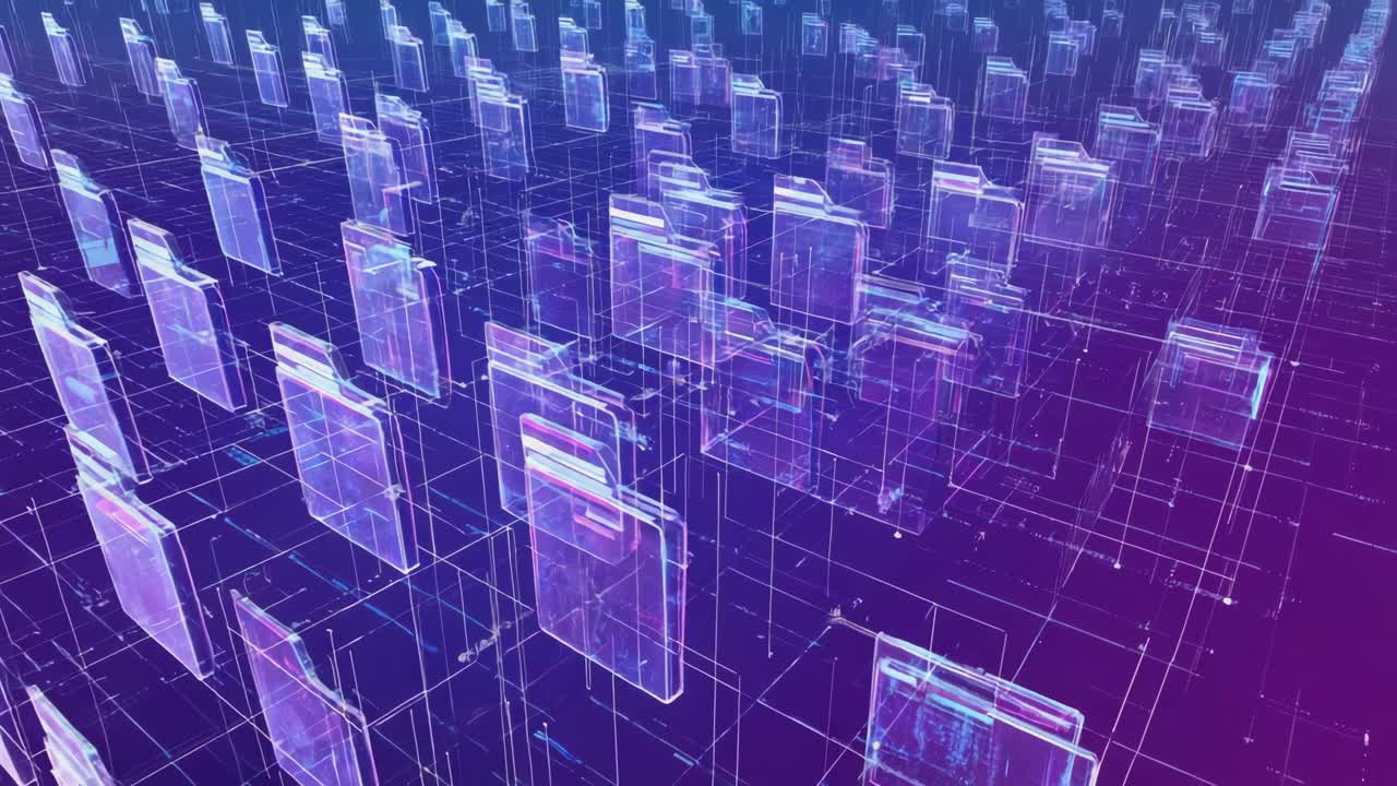 Abstract Digital Data Folders Network Background