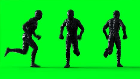 petrolium, oil man character animation. isolate on green screen.