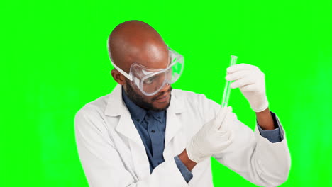 Green-screen-science,-test-tube