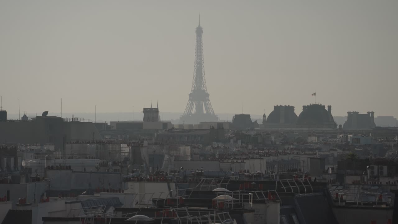 Eiffel Tower in Paris Skyline