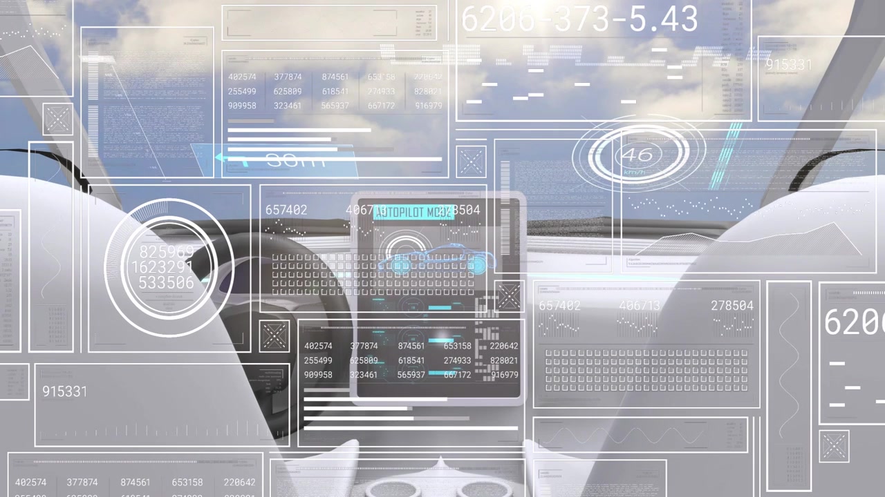 Schermo AUTOPILOTA che attiva sovrapposizioni HUD, aggiorna le metriche, riduce la distanza, mantenendo il controllo