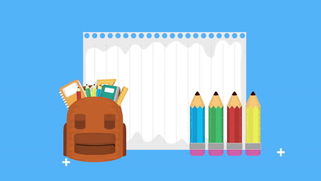 de vuelta a la temporada escolar con hojas de papel y lápices de colores