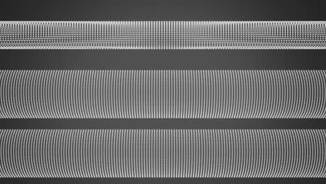 Animation of network of moving and crossing mesh lines of flow of information on grey background