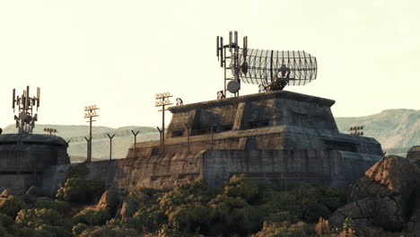 military radar station in a desolate landscape