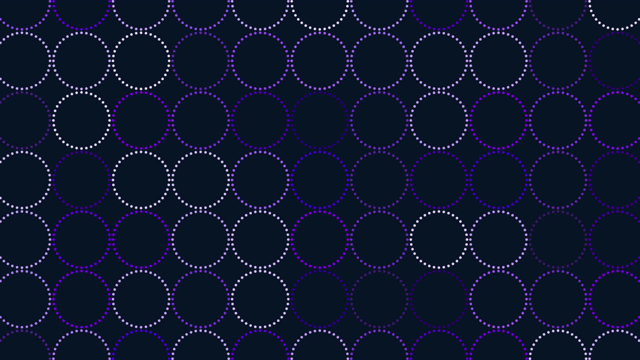 Seamless neon geometric circles pattern in rows