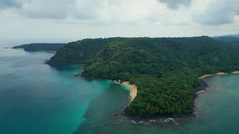 aerial view from banana beach and the amazing coast of ilha do principe (prince isalnd) são tomé e principe,africa