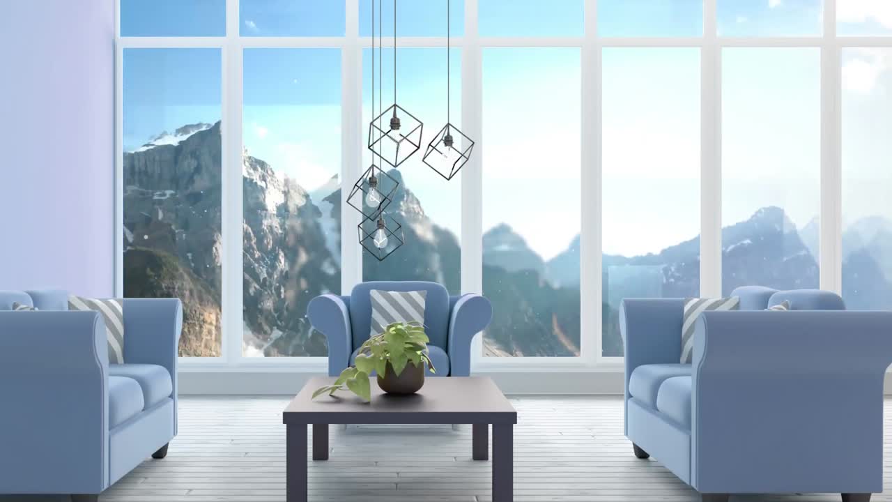 아미메이트 된 거실