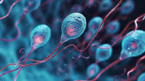 microscopic view of parasitic organisms