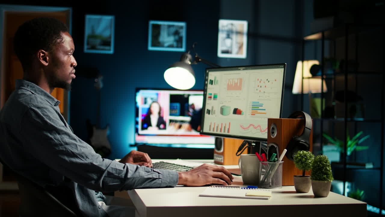 Research specialist reviewing financial elements and expenses