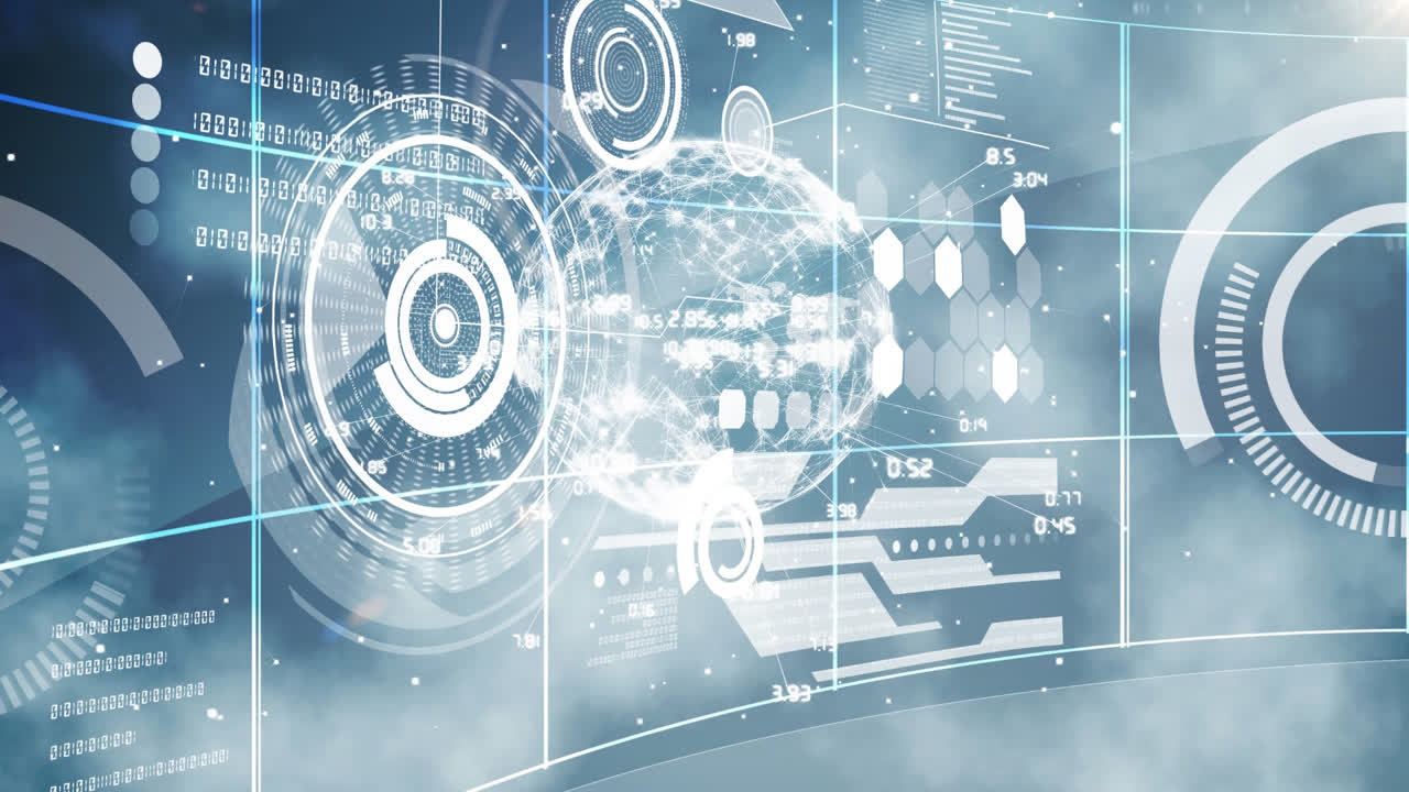 디지털 화면에서 스 ⁇  스캐닝과 데이터 처리의 애니메이션