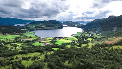 aerial footage beautiful nature norway.