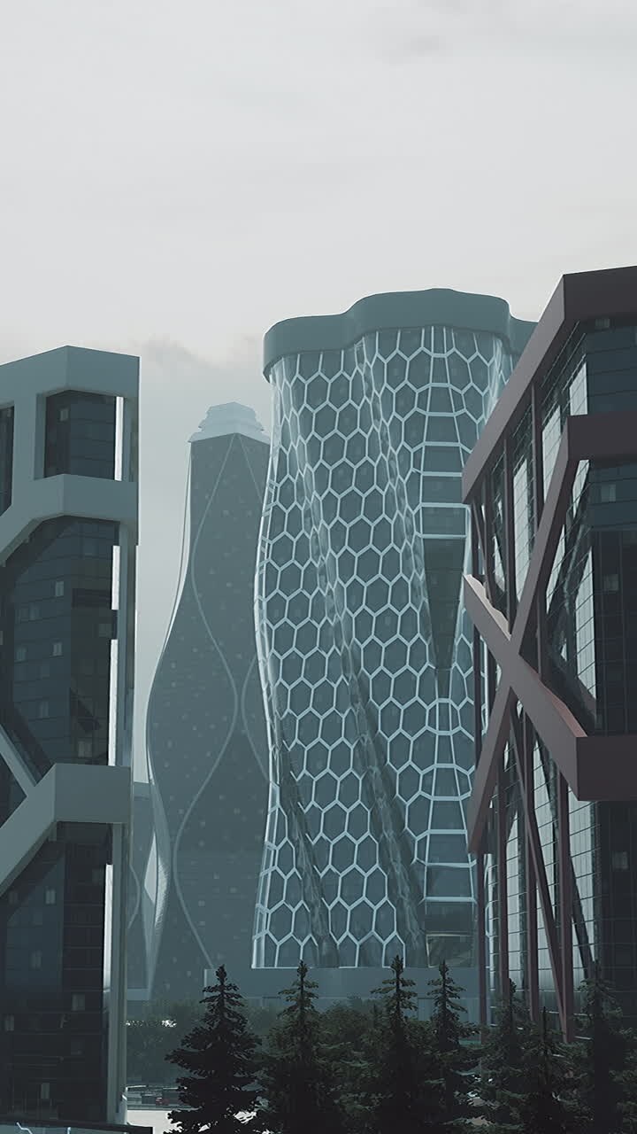 Grattacieli futuristici in una città moderna