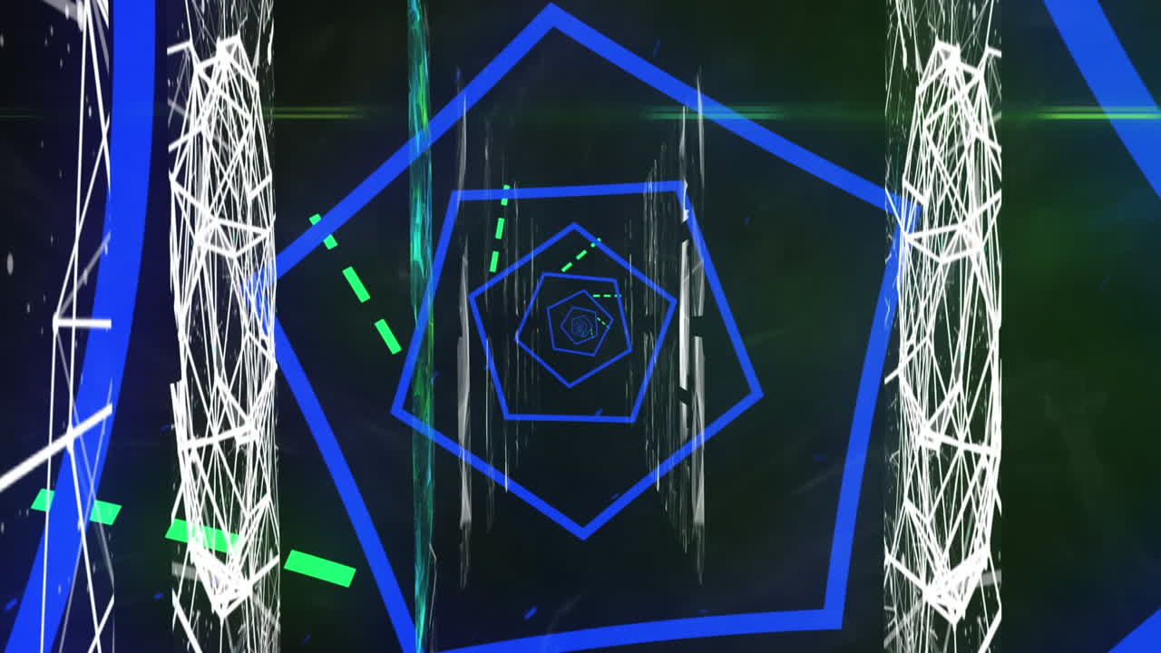 검은색 배경 위에서 움직이는 모양의 애니메이션