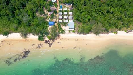 aerial of song saa private island forest and seashore