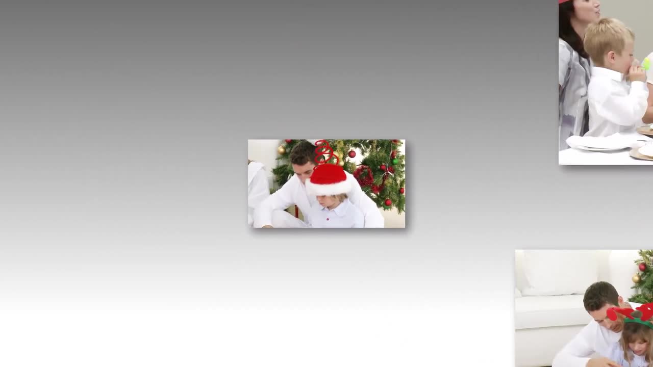 Families are celebrating christmas with children