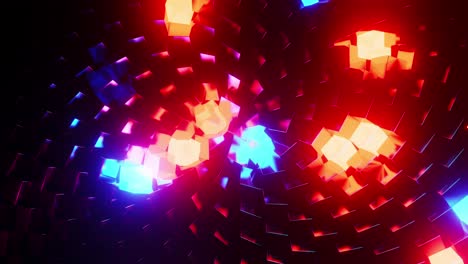 espectáculo de luces coloridas en una habitación oscura. animación en bucle infinito