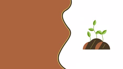 4k video of cartoon piece of ground with plant.