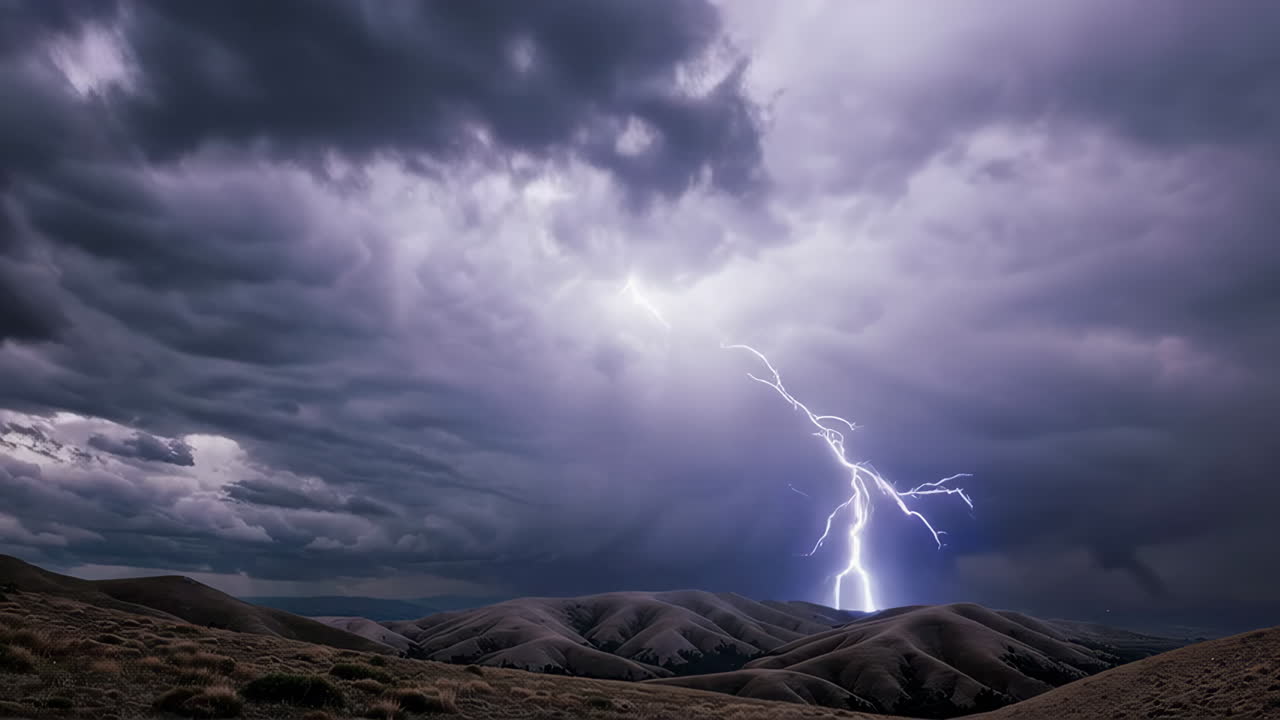Stormy Night Over the Hills