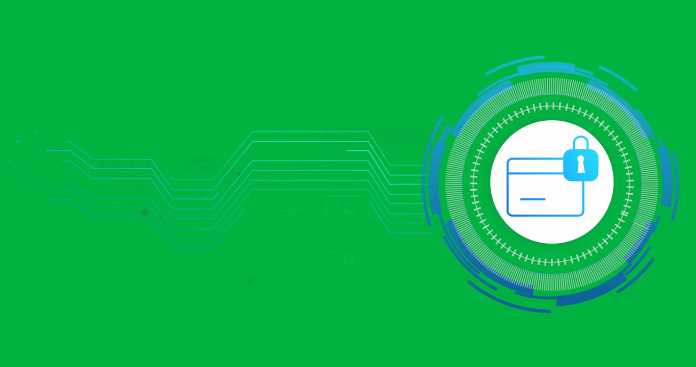 Animation of scope scanning with padlock icon over transparent background