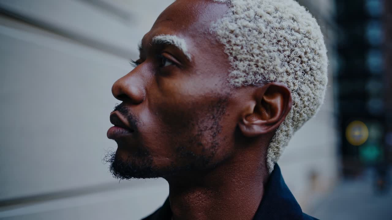 стильный портрет чернокожего на городской улице