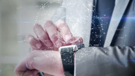 businessman using his smartwatch