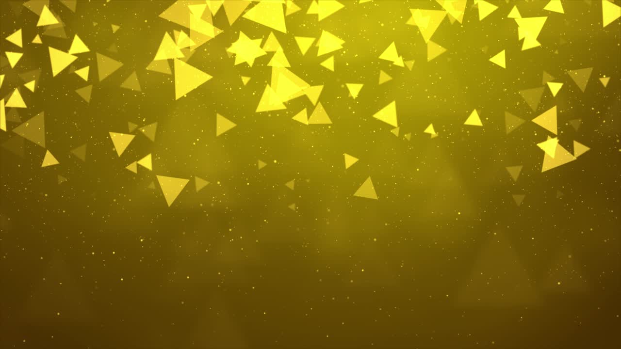 Abstract Gold Triangles Falling Pattern
