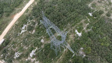 high voltage power line by drone in france