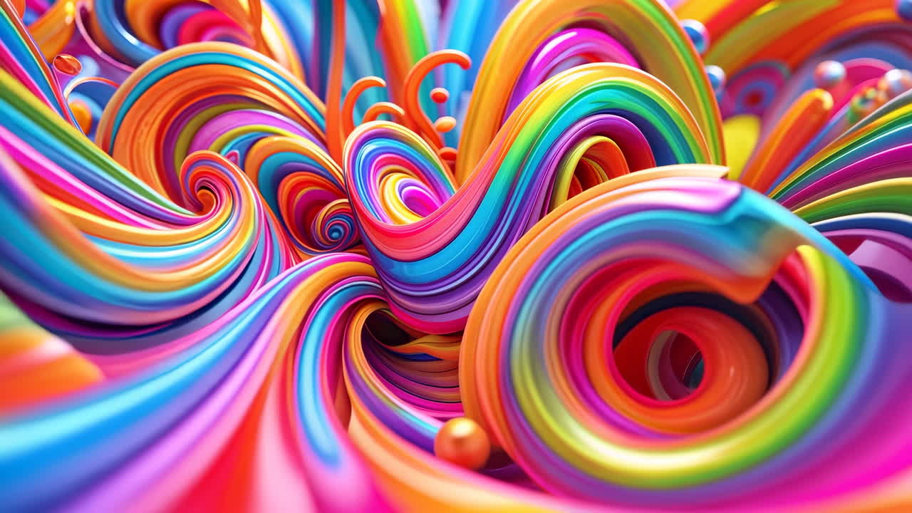 Vibrant Abstract Rainbow Swirls