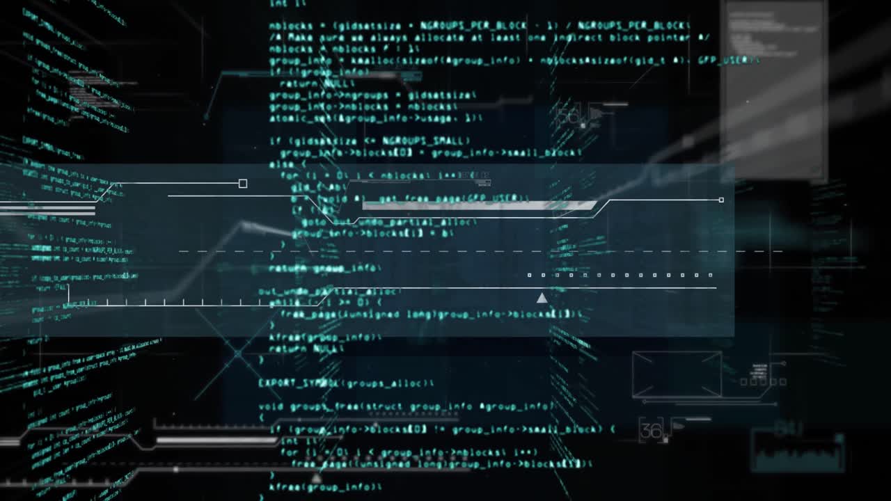 Animation of data processing and network of connections