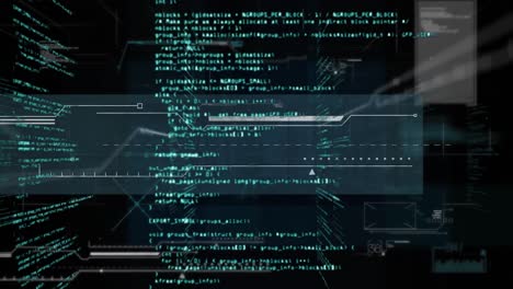 animazione dell'elaborazione dei dati e della rete di connessioni