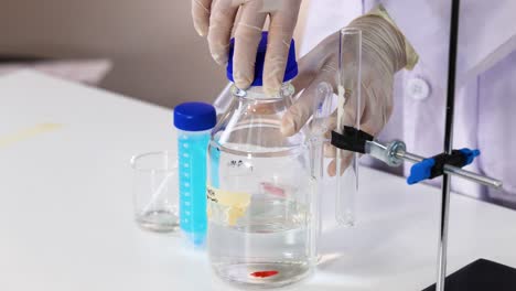 el científico lleva a cabo la reacción naoh en un entorno de laboratorio