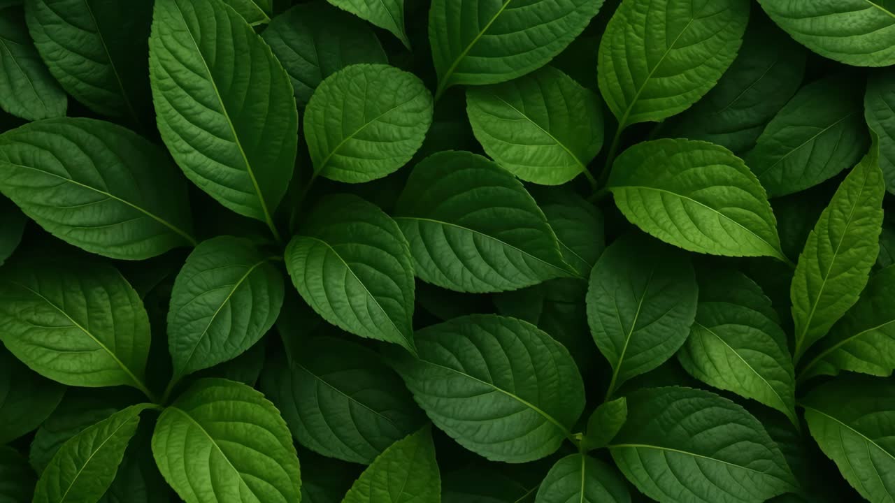Vista de cima de folhas verdes exuberantes, perfeito para um vídeo com tema de natureza.