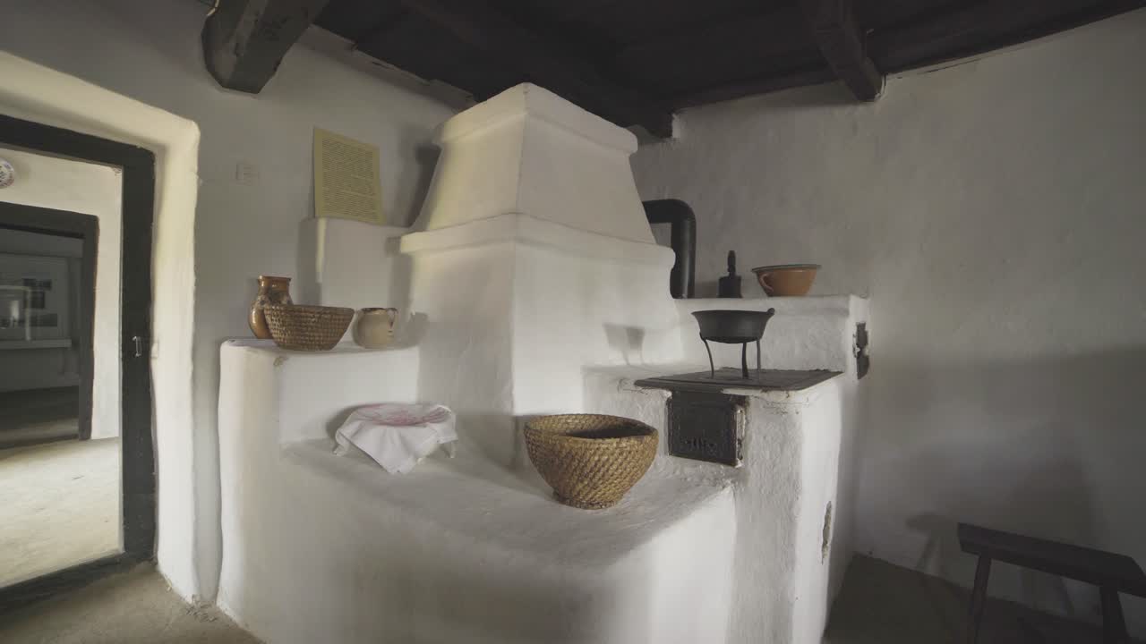 Stone Furnace in an old hungarian housecamera moves slowly right