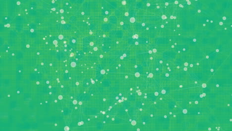 animation of network of connections over spots on green background