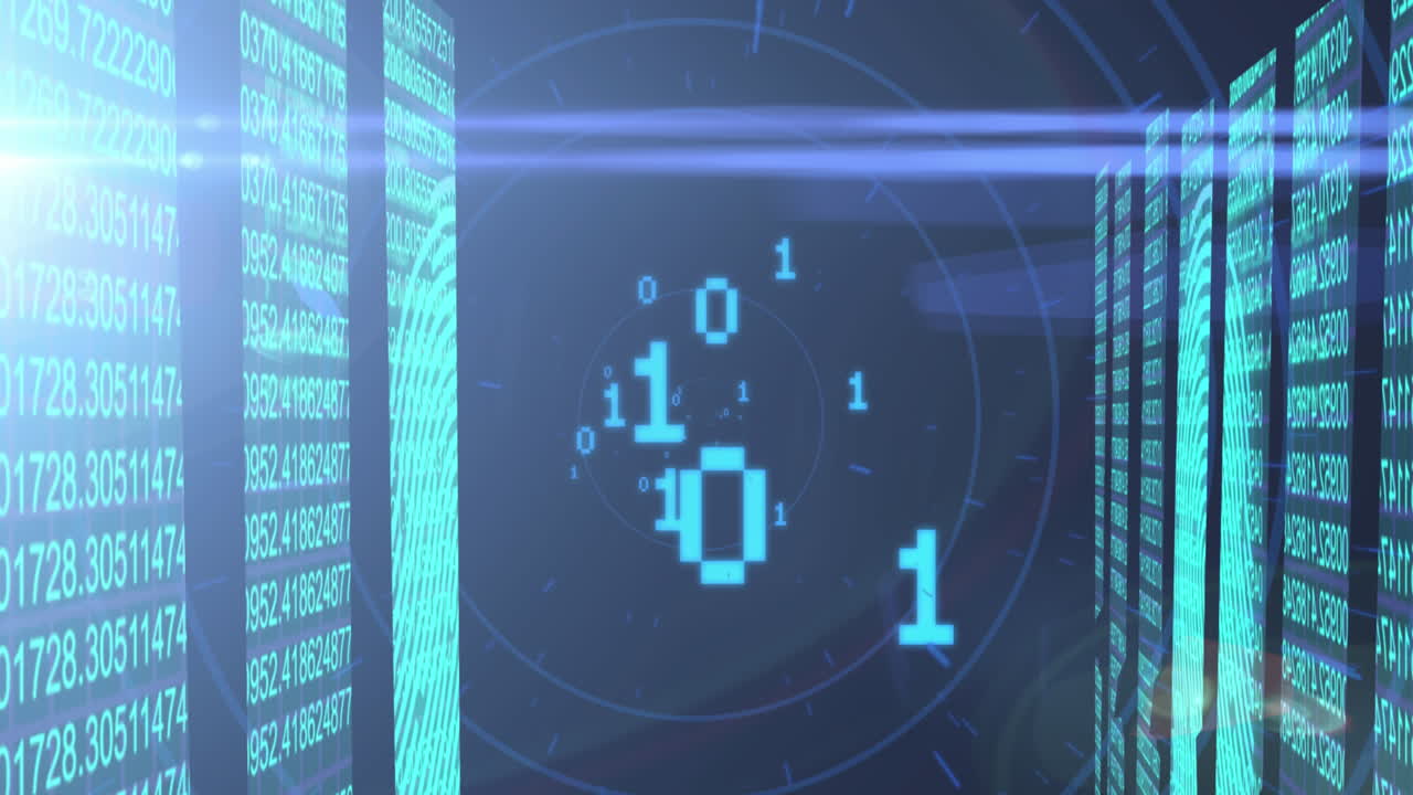 Animation of binary coding on black background