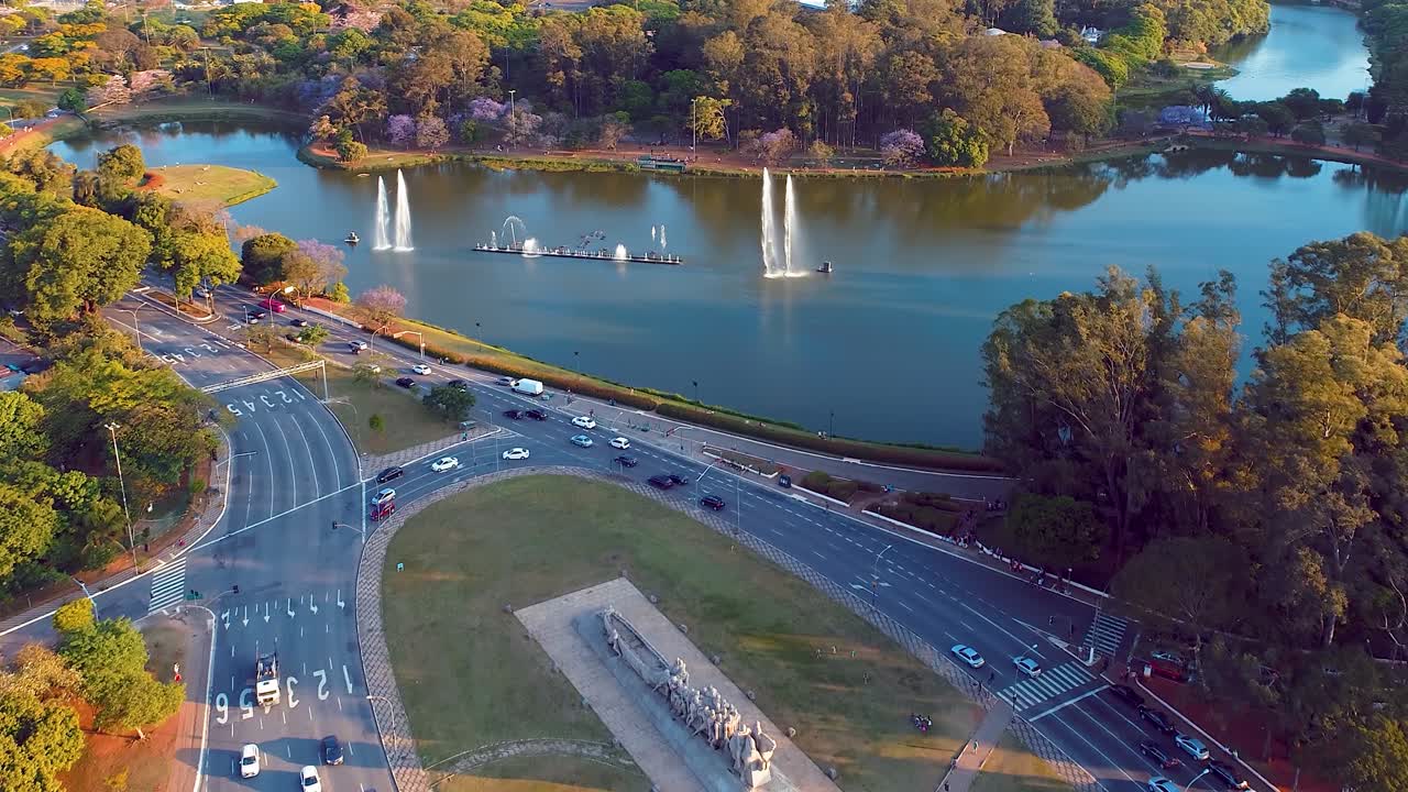 브라질 상파울루 시내의 공중 전망