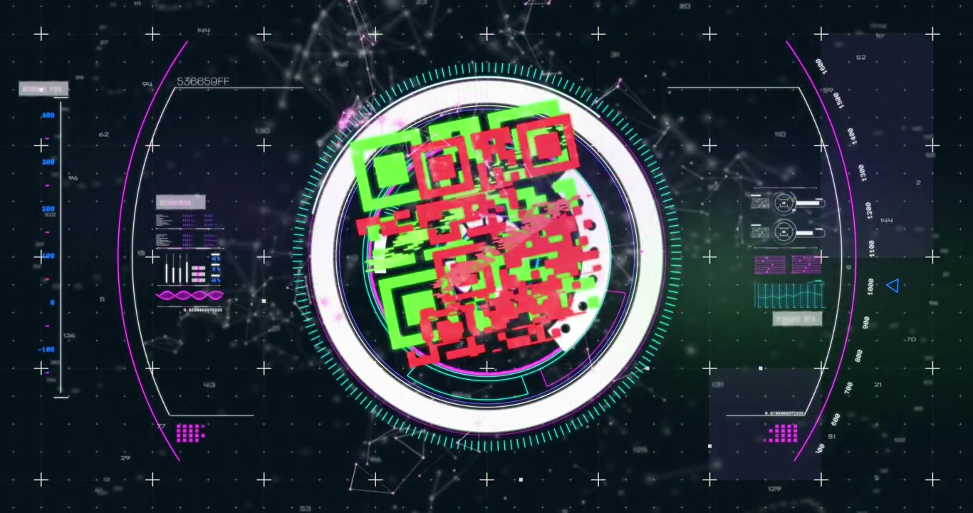 Animation of text with globe and network of connections