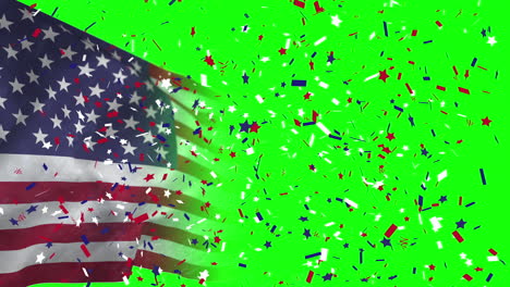 video of american flag and confetti