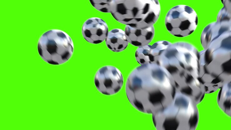 Animated Soccer Balls on Green Screen