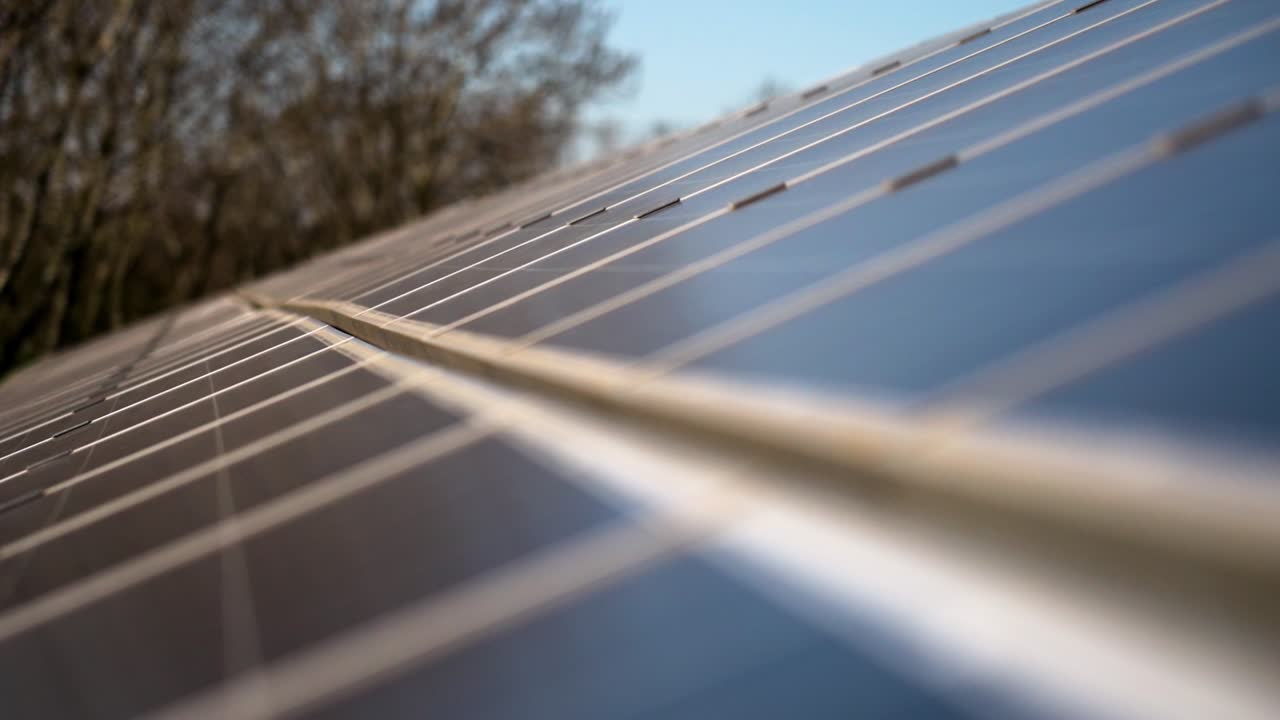 primer plano de paneles solares bajo la luz solar
