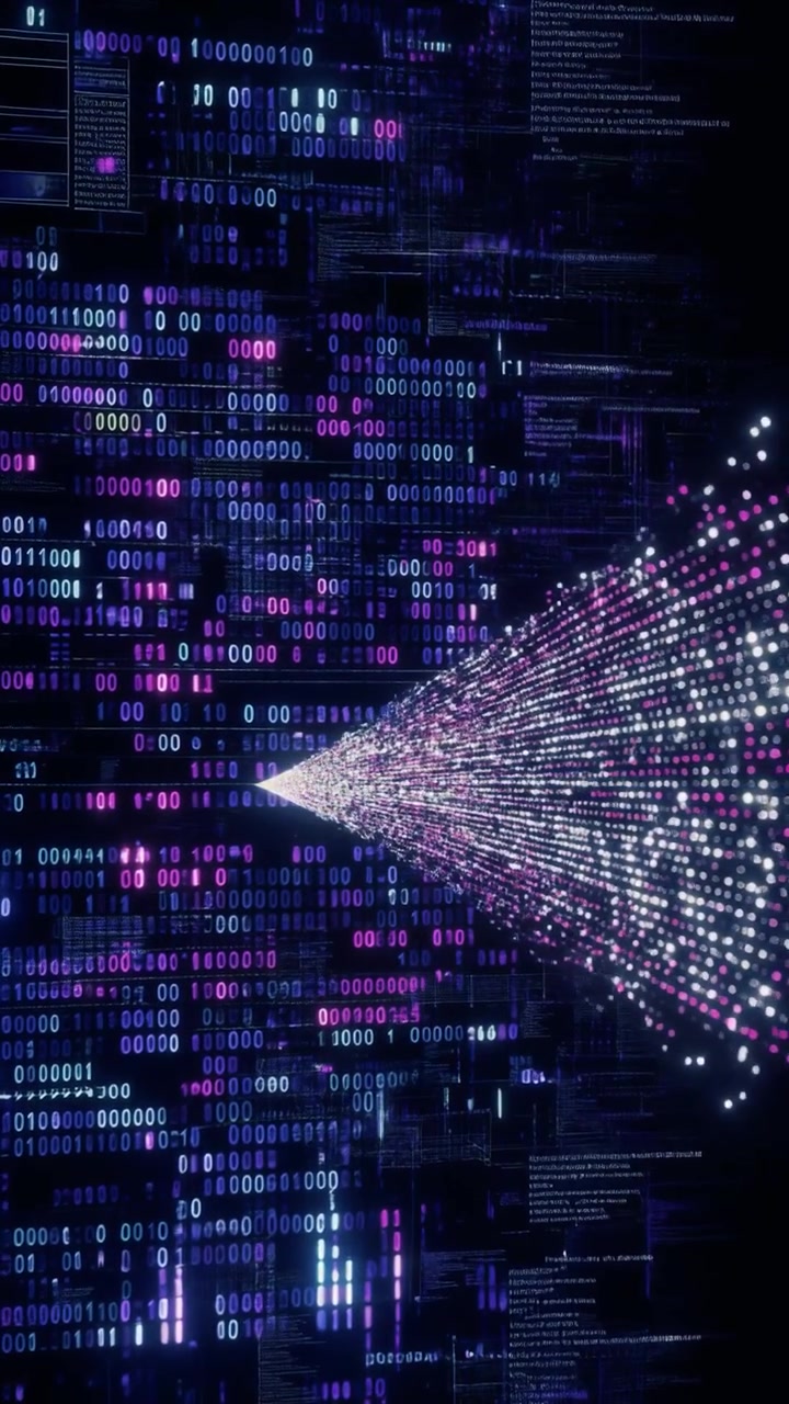 Digital Data Stream Flowing Through Cyberspace