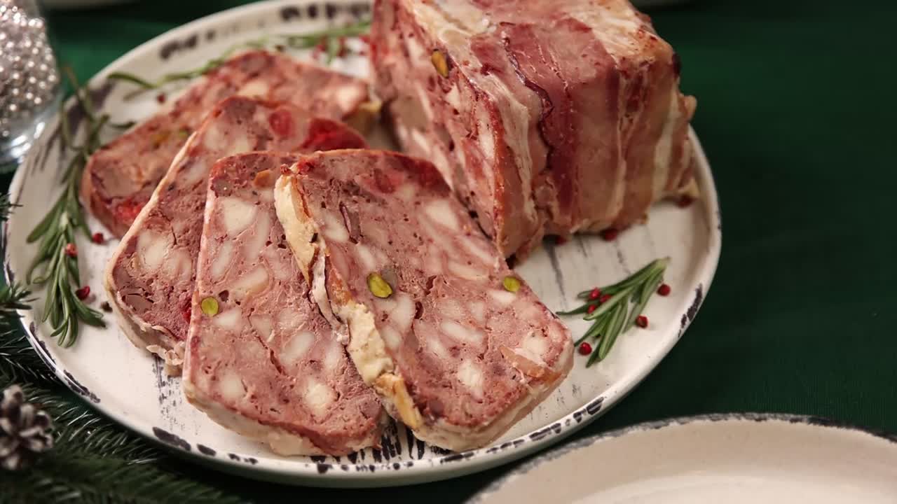 aperitivo de pan de carne de navidad