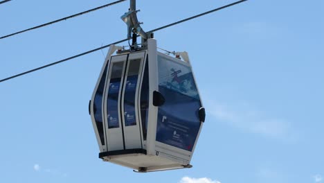 cable cars moving through scenic mountain landscape