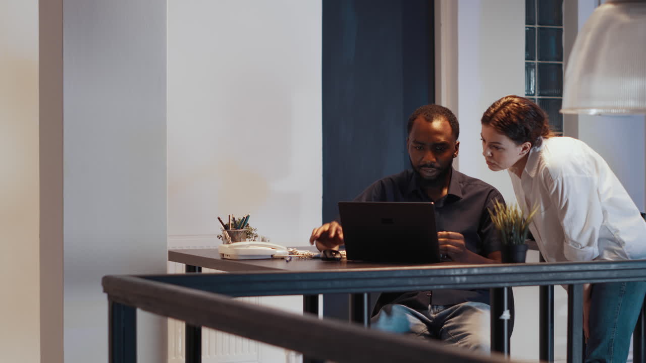 Multiethnic team of colleagues brainstorming ideas to create project